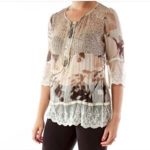 BEING DELETED Sundance Silk Tunic Top Bohemian Tunic